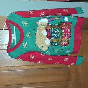 EUC Kid Ugly Christmas Cat Sweater